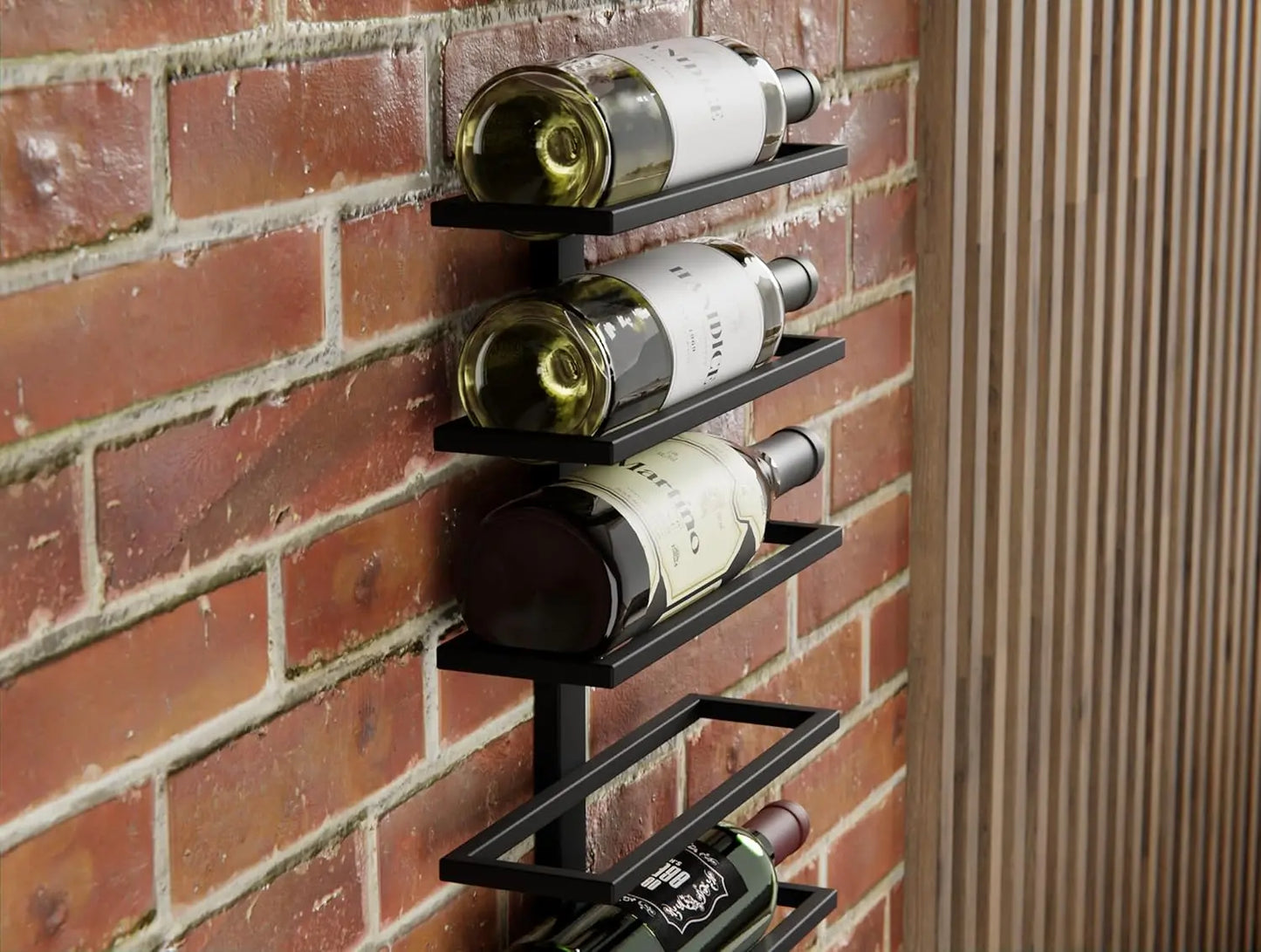 Wall Mount Wine Rack 10 Bottle - Black Metal Storage Australia
