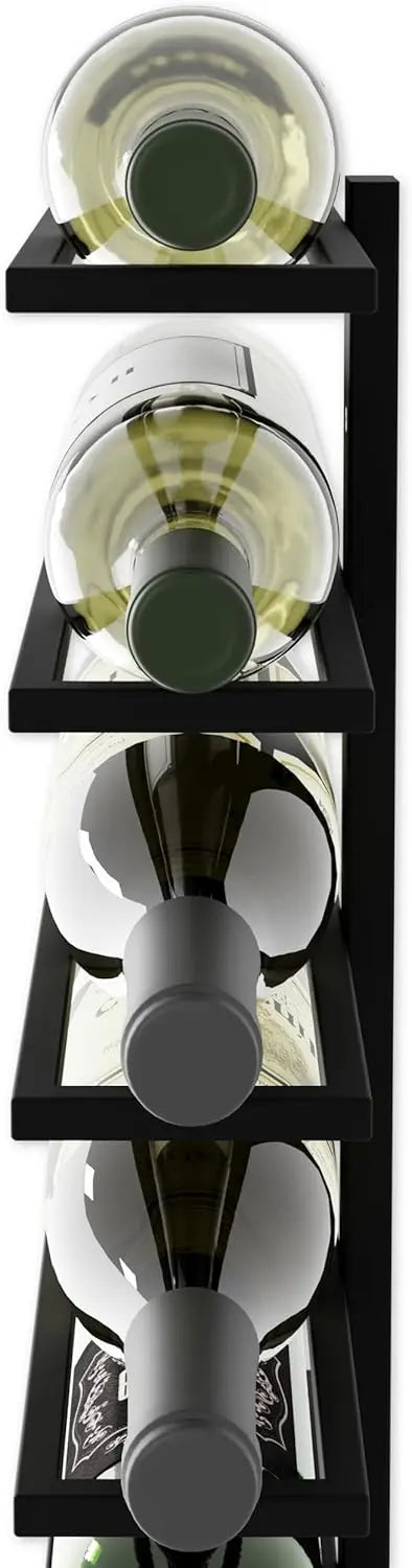 Wall Mount Wine Rack 10 Bottle - Black Metal Storage Australia