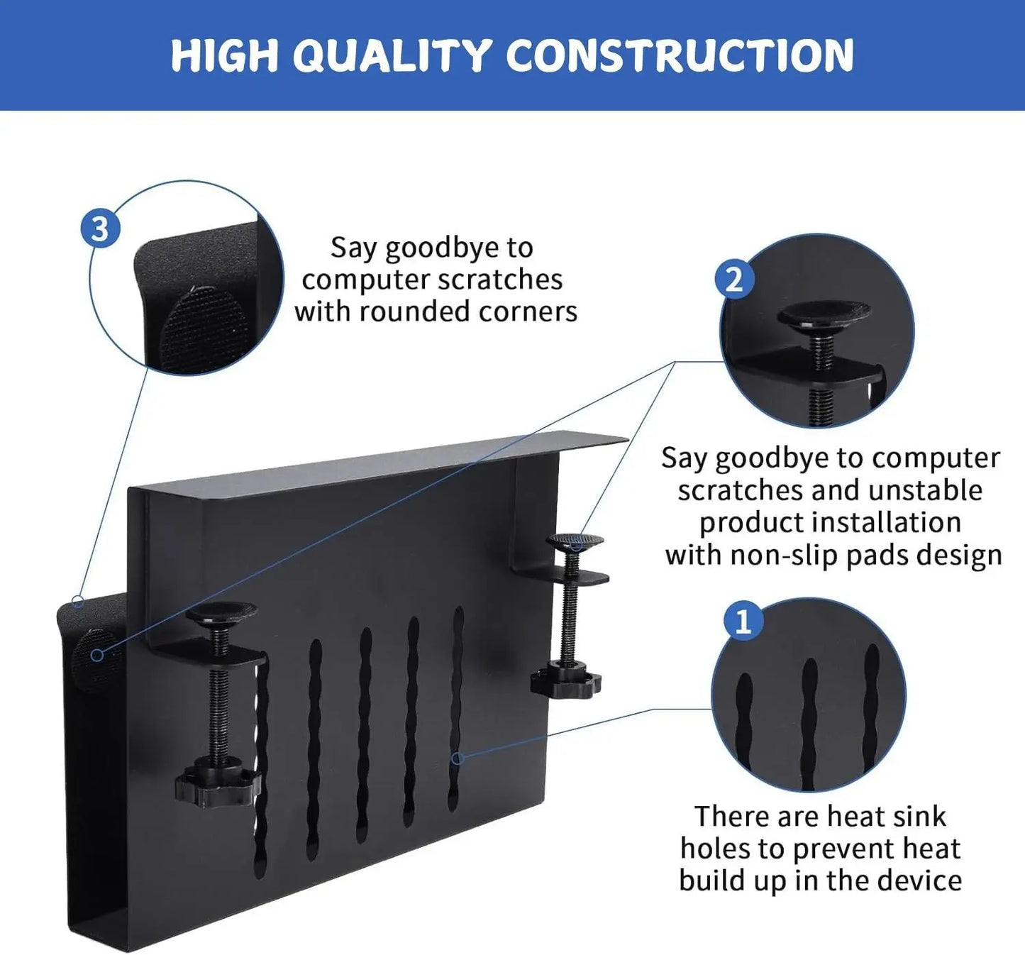 compact laptop and accessory caddy attached to modern workstation