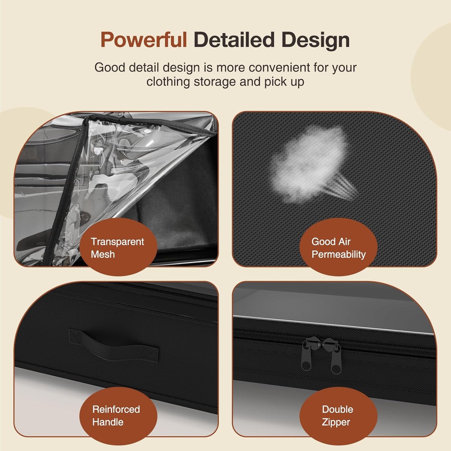 Smart Storage XXL Under Bed Rolling Storage Container with 50L Capacity, Dustproof Lid & Lockable Wheels