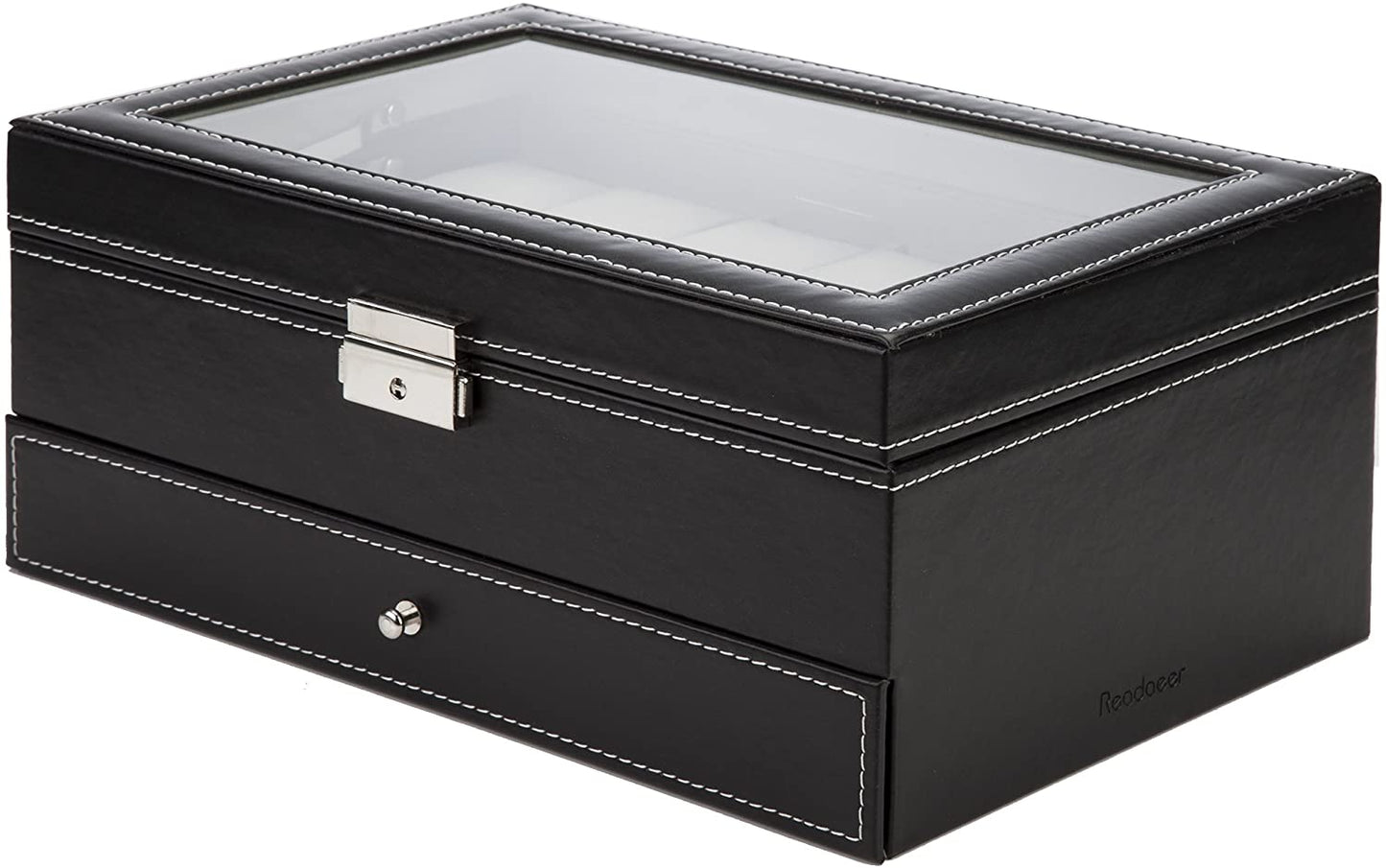 premium timepiece display box with lock and key