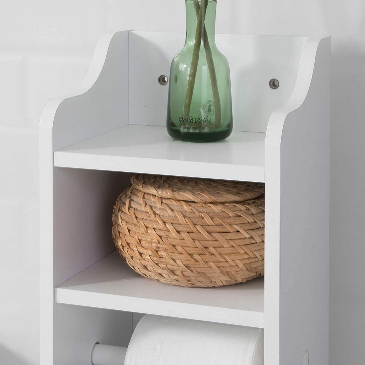Slim Bathroom Storage Tower - 4-in-1 Toilet Paper Cabinet That Transforms Small Spaces