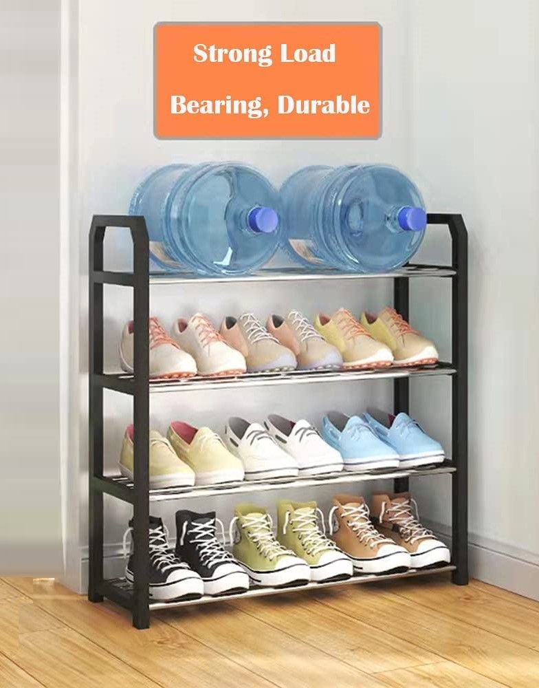 Compact 65cm white shoe rack fitting in small Australian apartment entryway