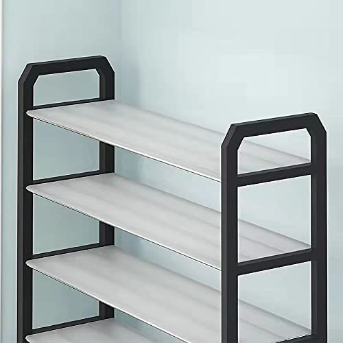 Ventilated open design of white shoe rack preventing odour and moisture buildup
