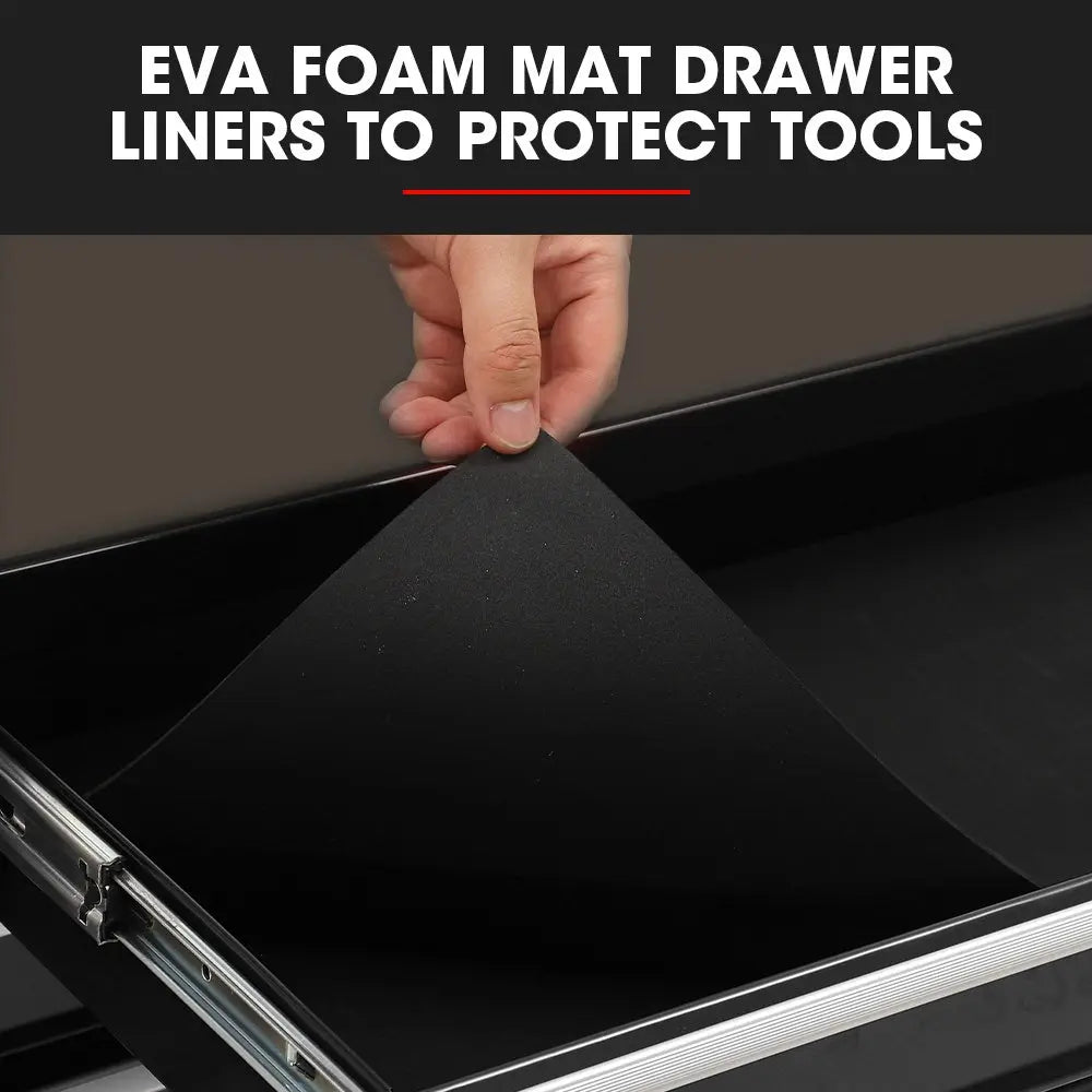 EVA foam protective matting lining drawer interior of professional tool cabinet