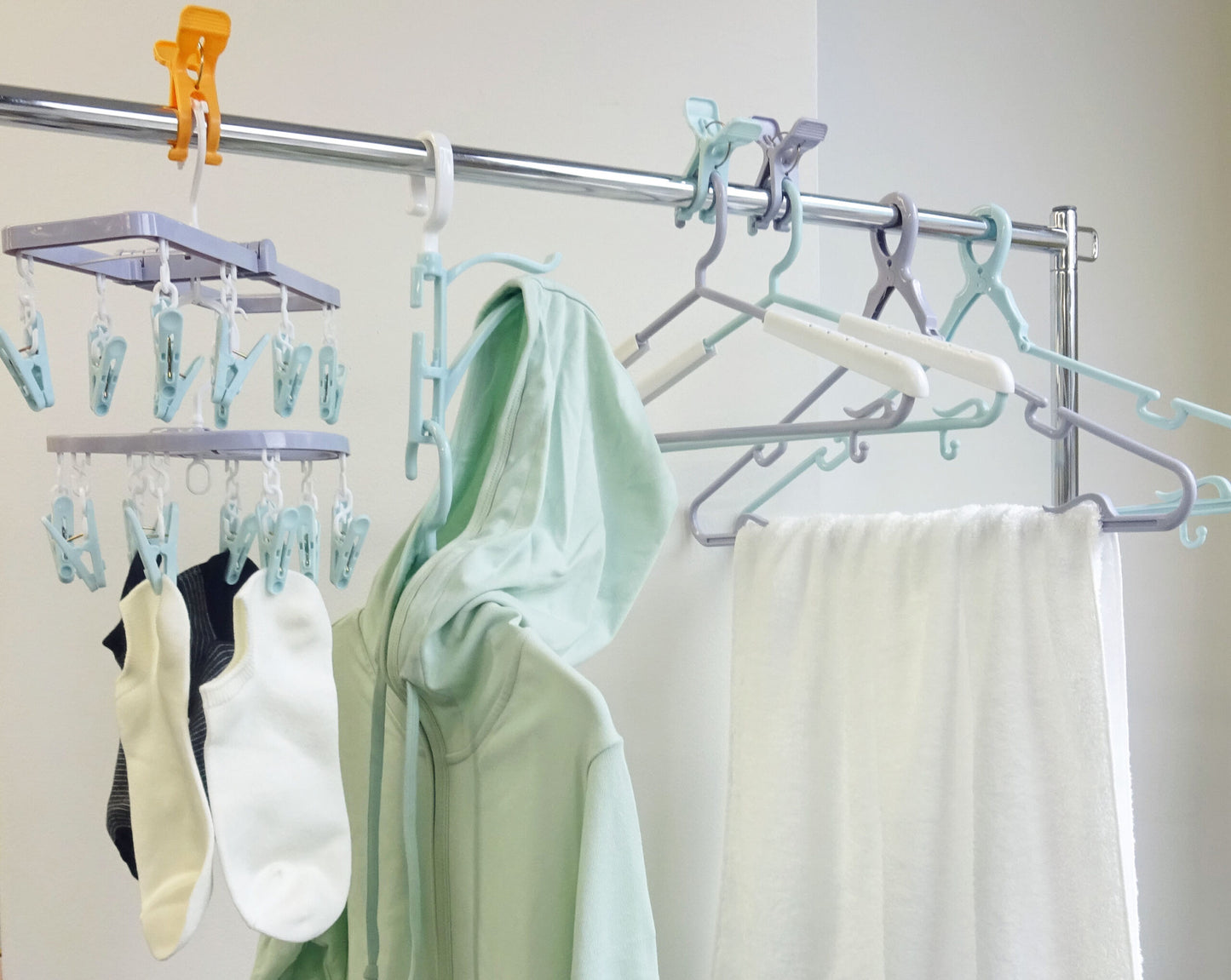 10-Pack Kokubo Japan Clothes Peg Hangers – Smart Drying Solutions for Busy Homes