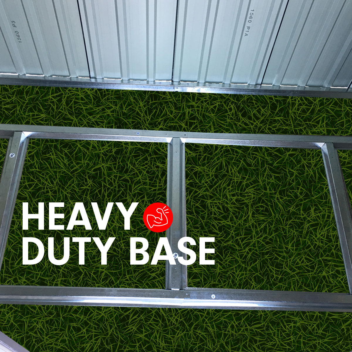 2.38x1.31m Garden Shed with Base – Weatherproof Steel Grey