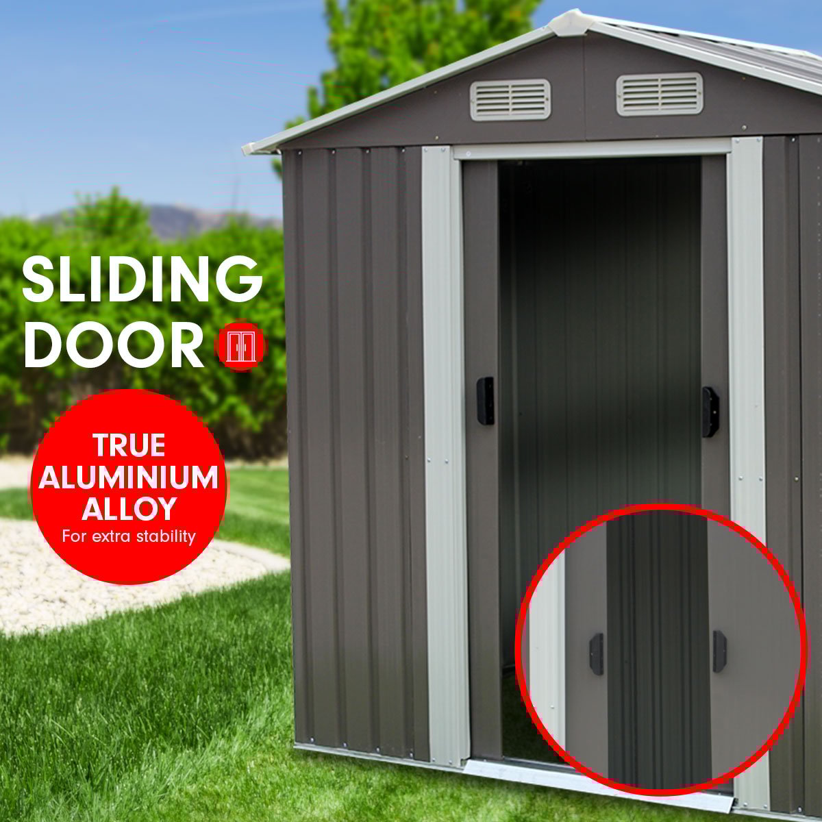 ๐ ๏ธ 1.95x1.25m Garden Shed โ Spire Roof Outdoor Storage, Grey