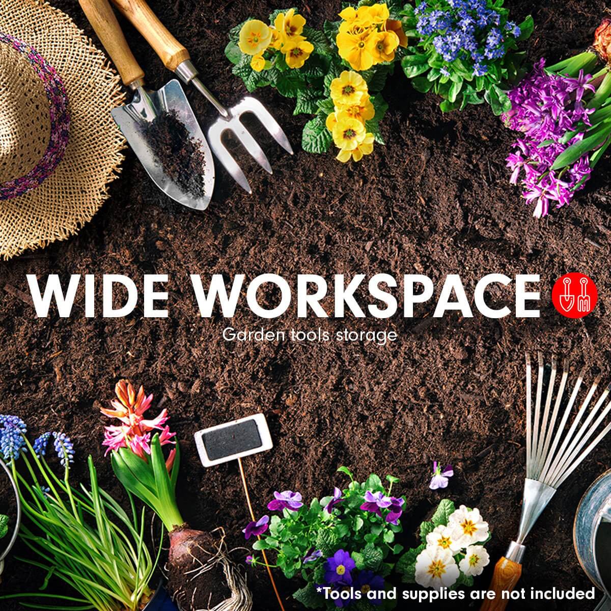 π οΈ 2.59m x 2.57m Outdoor Garden Shed β Spire Roof, Heavy-Duty Steel, 4 Vents (Grey)