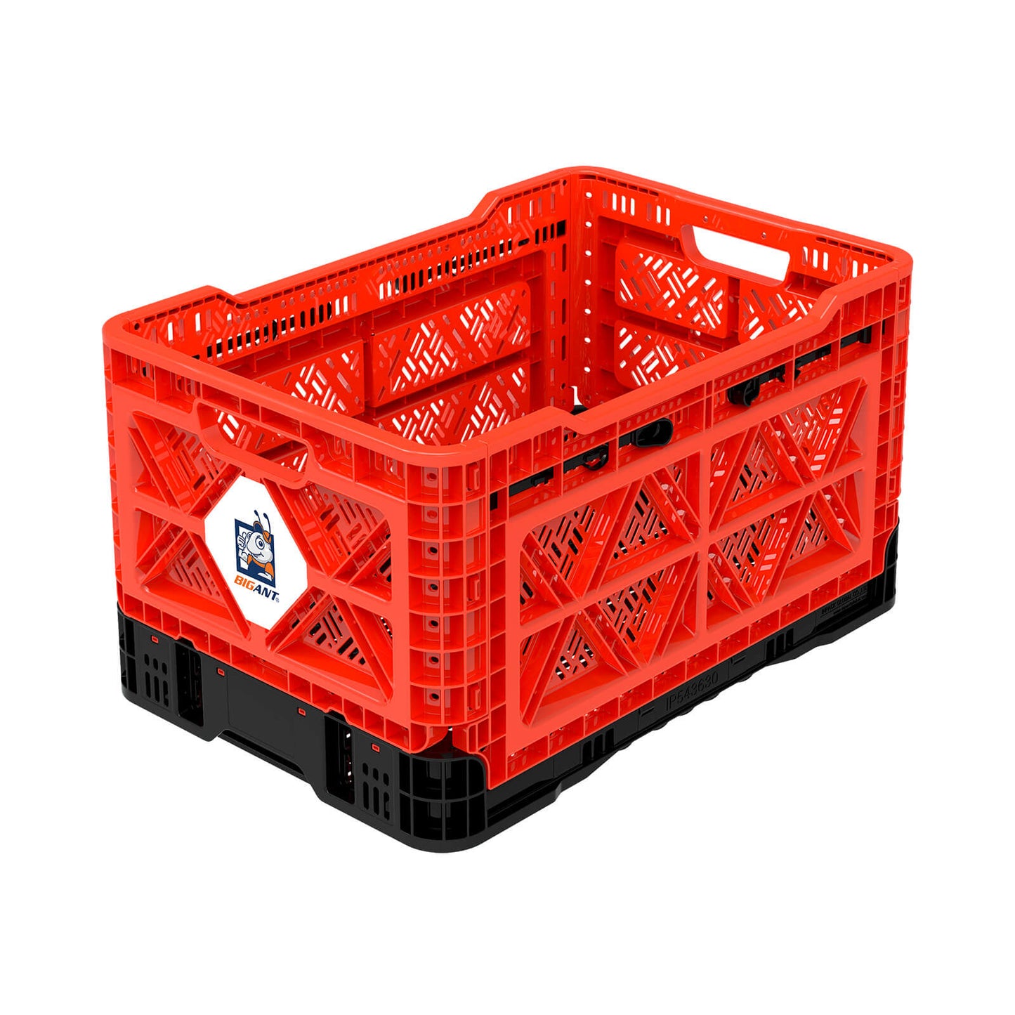 48L Collapsible Storage Crate – Heavy-Duty Foldable, Stackable Box (Red)
