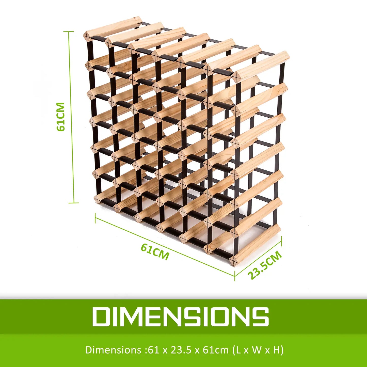 Timber Wine Rack 42 Bottles - Premium Pine Wood Cellar Storage Australia