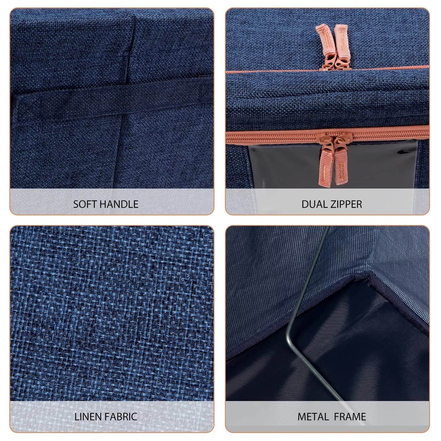 100L Cloth Storage Box – Durable Foldable Wardrobe Organiser (Grey Blue)