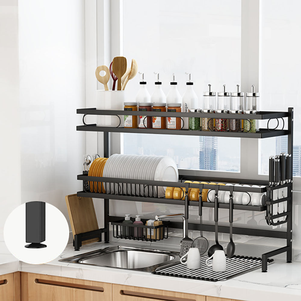 85cm 3 tier Over Sink Dish Drying Rack Drainer Kitchen Cutlery Holder Storage Organiser