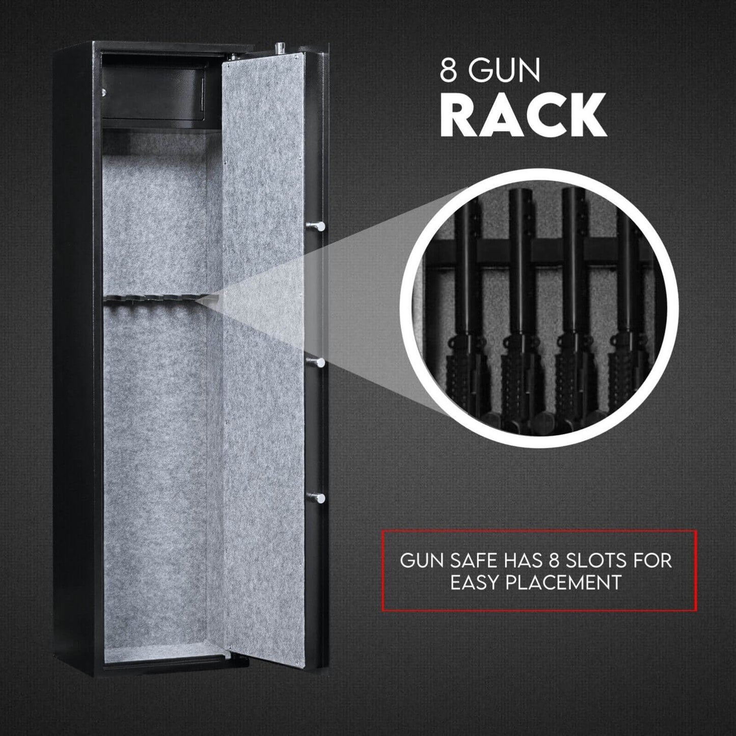 heavy-duty steel gun safe with dual key lock and secure bolts