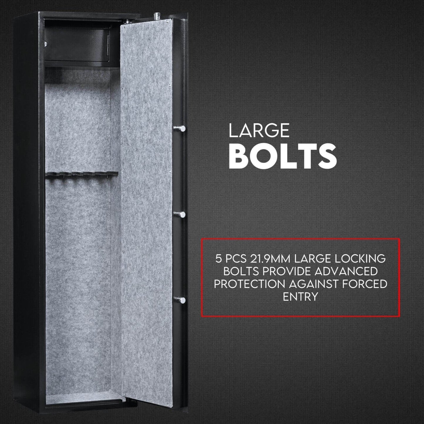 8-Gun Safe Rifle Cabinet – Heavy-Duty Steel Firearm Locker with Dual Key Lock & Ammo Box (Category A+B Compliant)