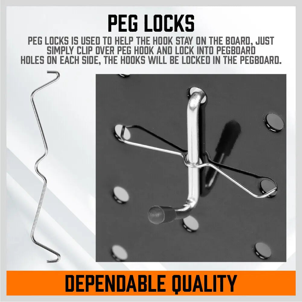 Pegboard Hooks Set 142 Piece | Garage Workshop Tool Organiser Kit with Bins