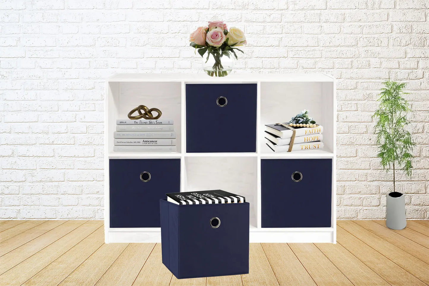 SORTI Fabric Storage Cubes 8-Pack Dark Blue - Foldable Organizers Australia