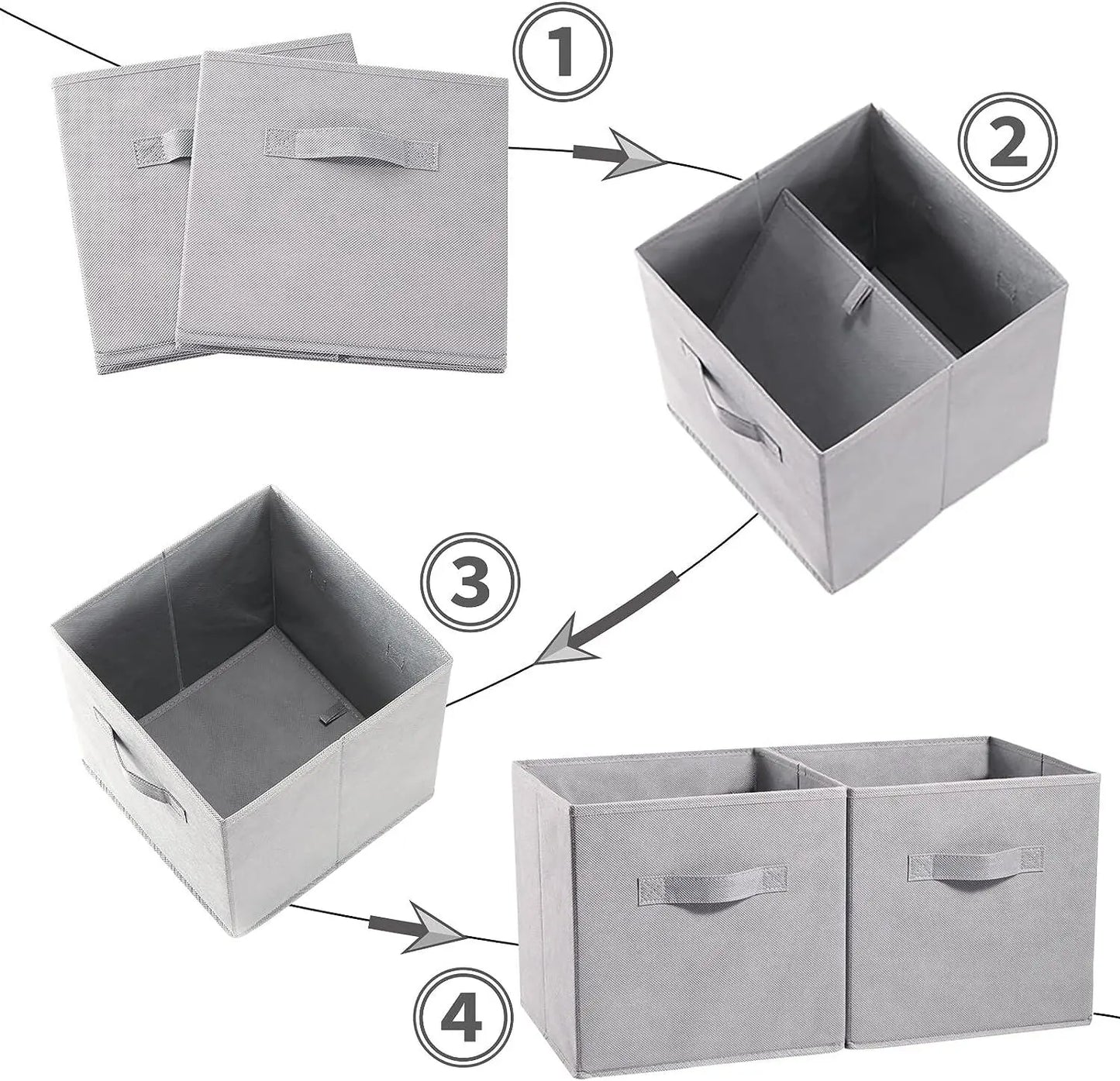 SORTI Fabric Storage Cubes 8-Pack Dark Blue - Foldable Organizers Australia