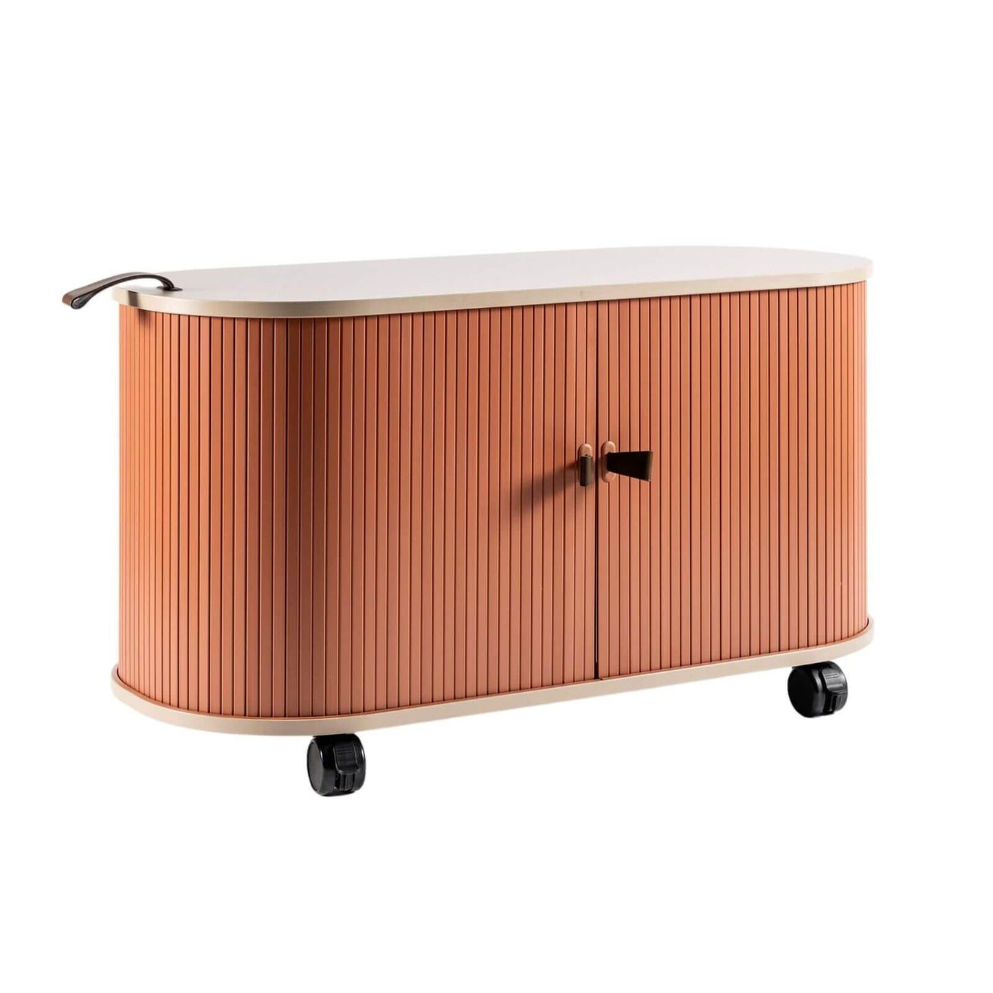 Designer rolling shutter cabinet in red or green or white