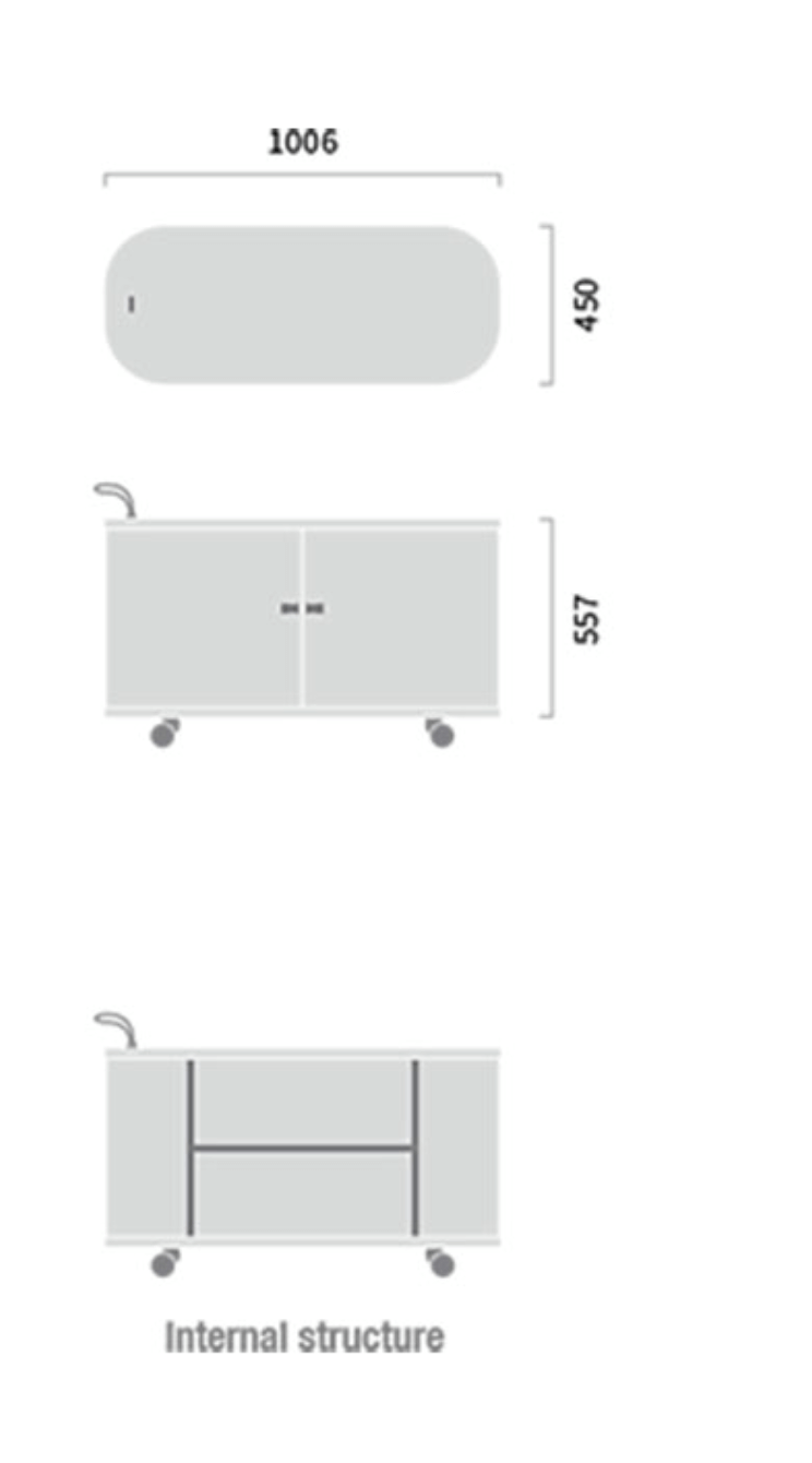 UFOU Mobile Roller Shutter Cabinet – Stylish Storage with Adjustable Shelves & Lockable Wheels