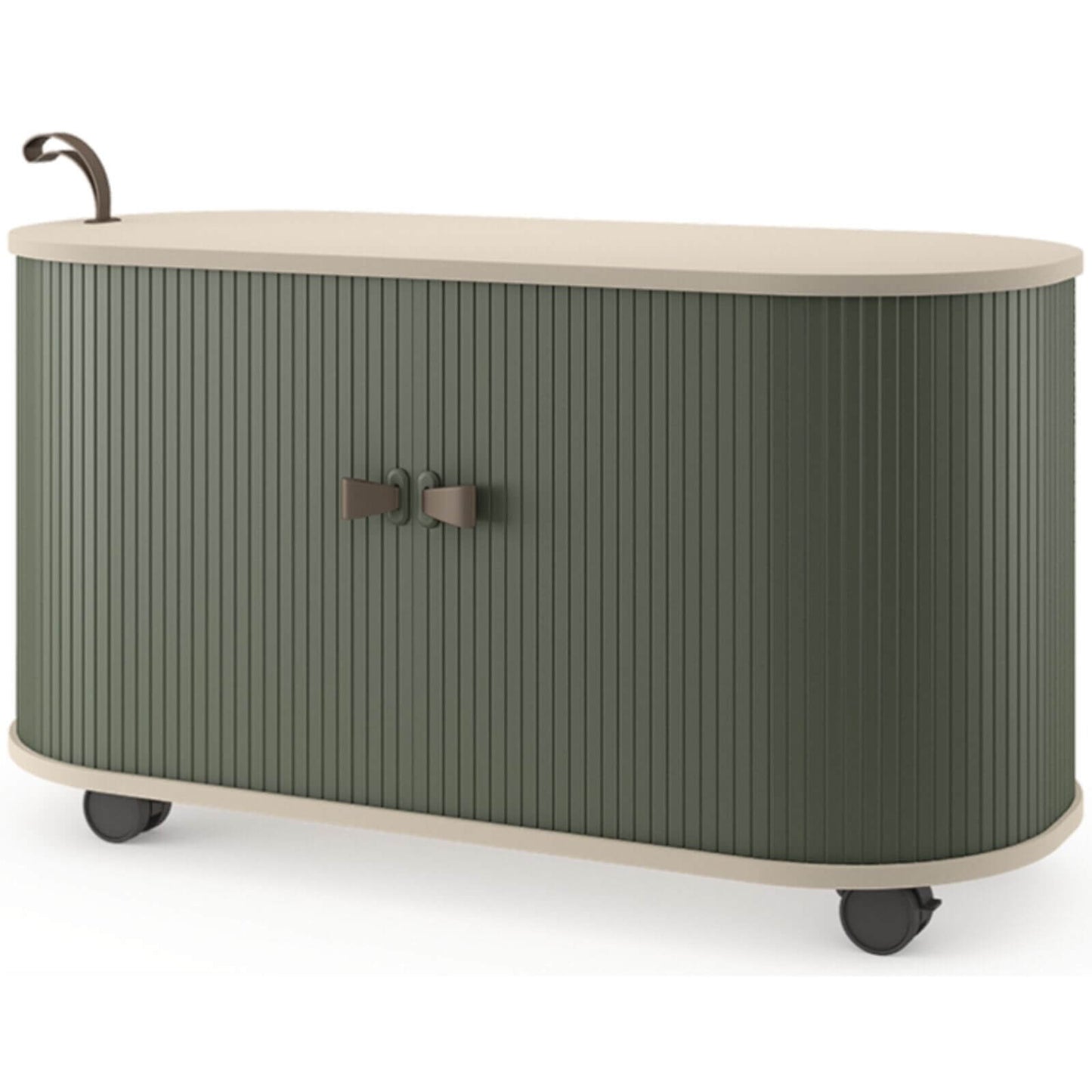 UFOU Mobile Roller Shutter Cabinet – Stylish Storage with Adjustable Shelves & Lockable Wheels