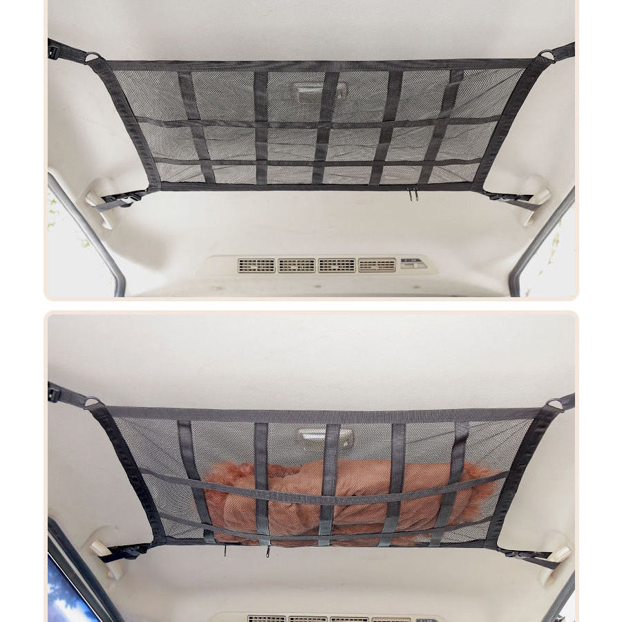 Universal Car Roof Storage Net – Overhead Mesh Organizer for Clothes, Toys & Travel Essentials (70x50cm)