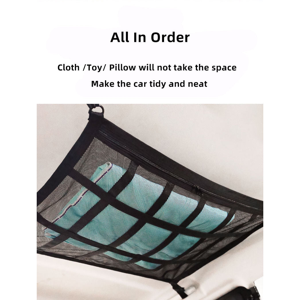 Universal Car Roof Storage Net – Overhead Mesh Organizer for Clothes, Toys & Travel Essentials (70x50cm)