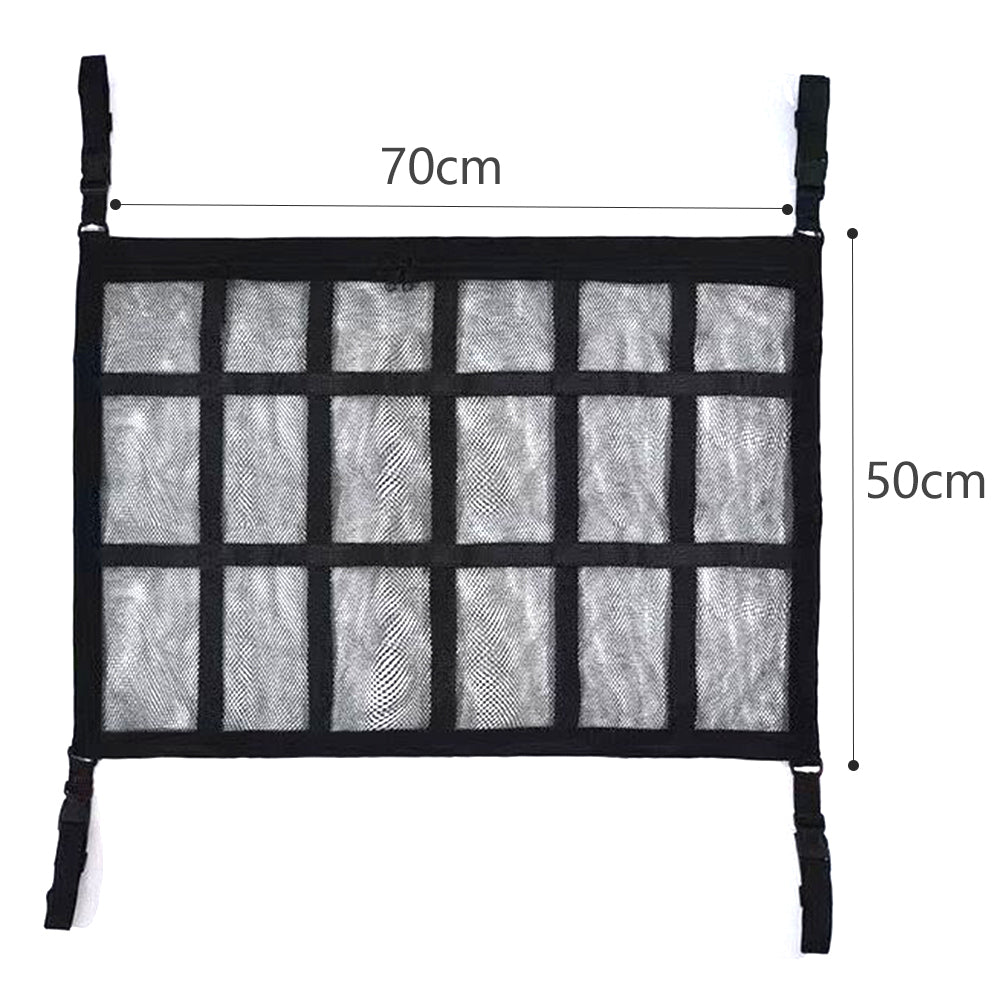 Universal Car Roof Storage Net – Overhead Mesh Organizer for Clothes, Toys & Travel Essentials (70x50cm)