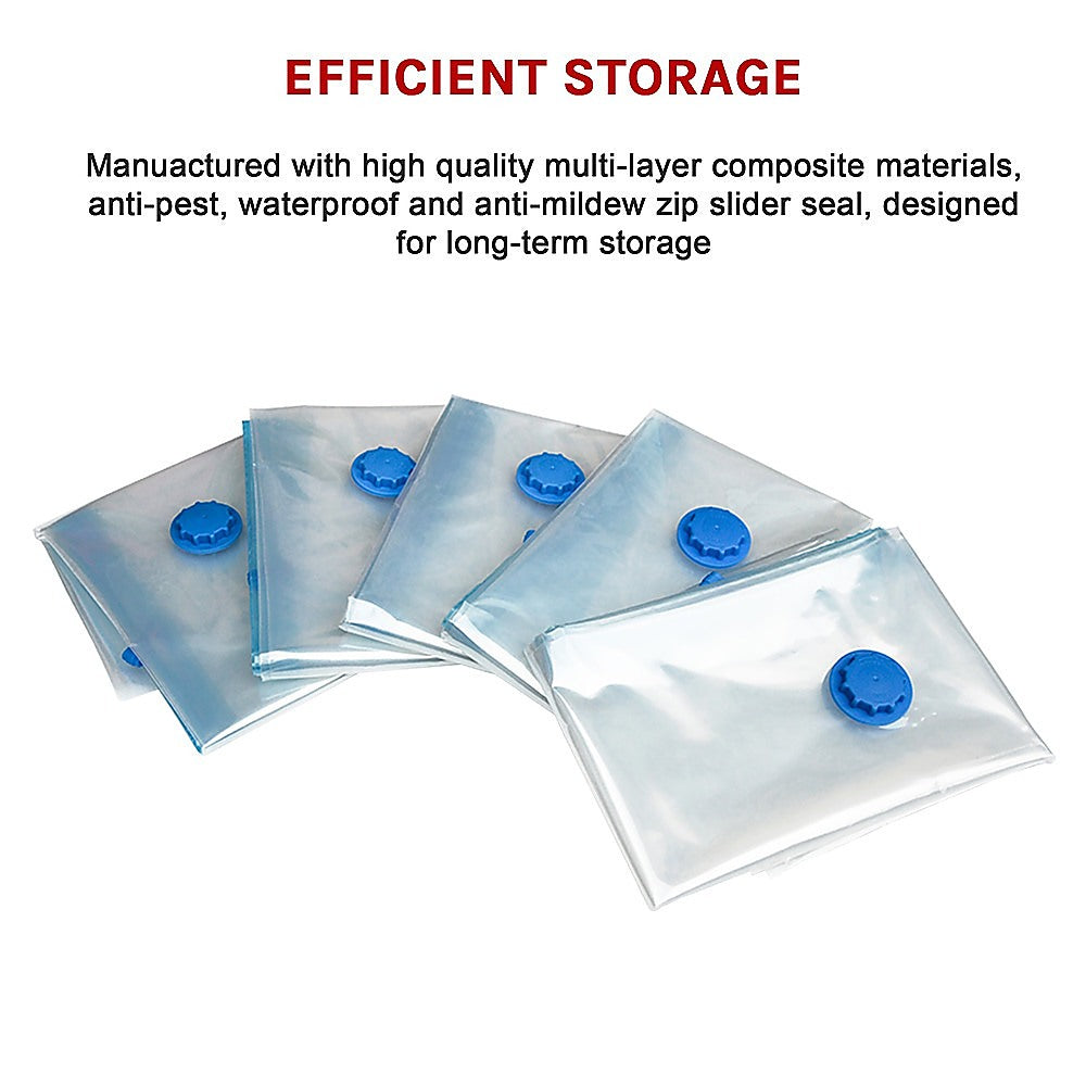 Vacuum Storage Bags 12 Pack - Space Saver Travel Clothes Compression Australia
