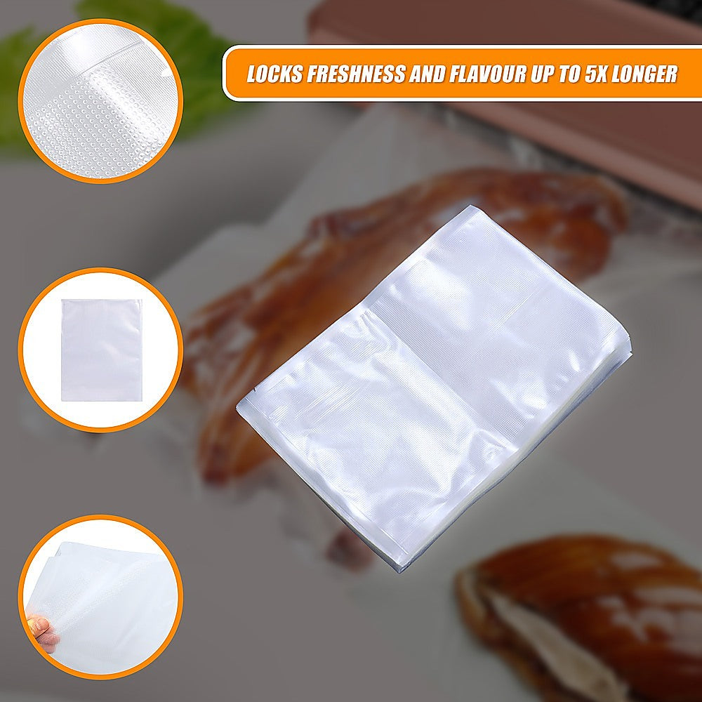 100x Vacuum Sealer Bags – 20x30cm Food Storage Saver | Heat Seal Sous Vide & Freezer Safe