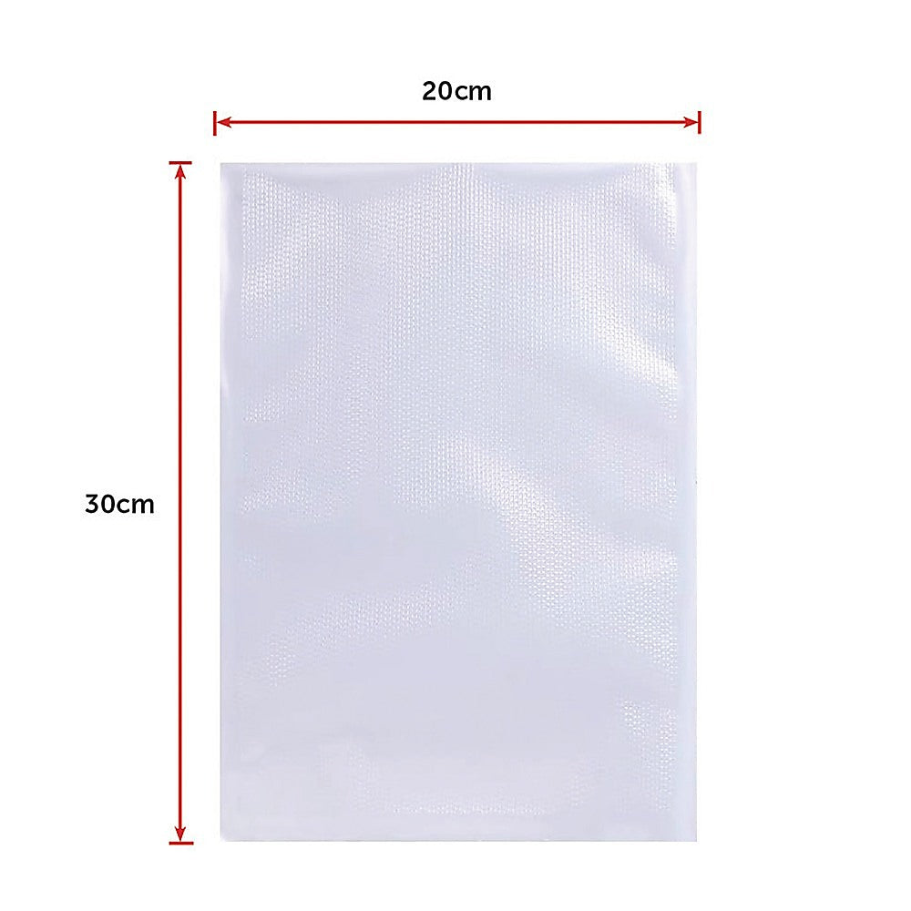 100x Vacuum Sealer Bags – 20x30cm Food Storage Saver | Heat Seal Sous Vide & Freezer Safe