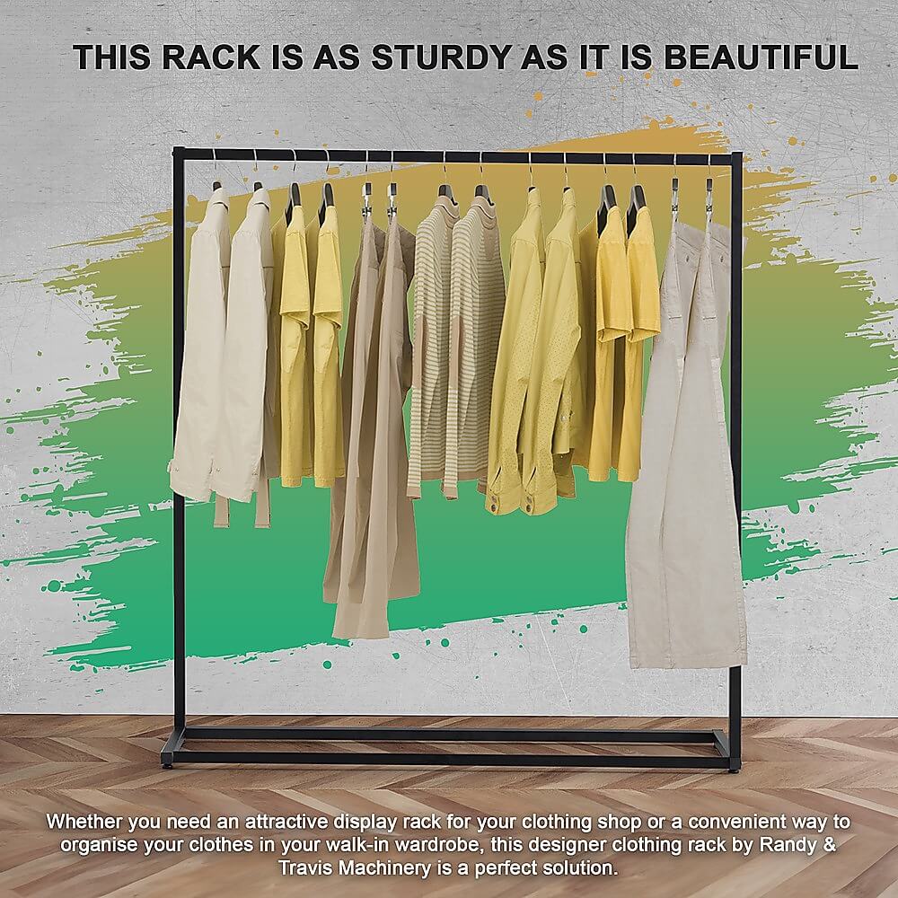 Commercial Clothing Rack – Heavy Duty Black Garment Stand for Retail or Market Stalls