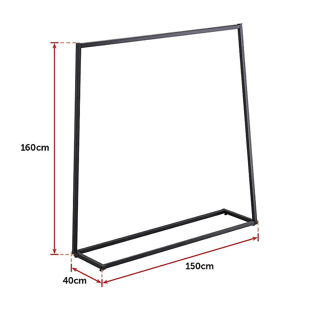 Commercial Clothing Rack – Heavy Duty Black Garment Stand for Retail or Market Stalls