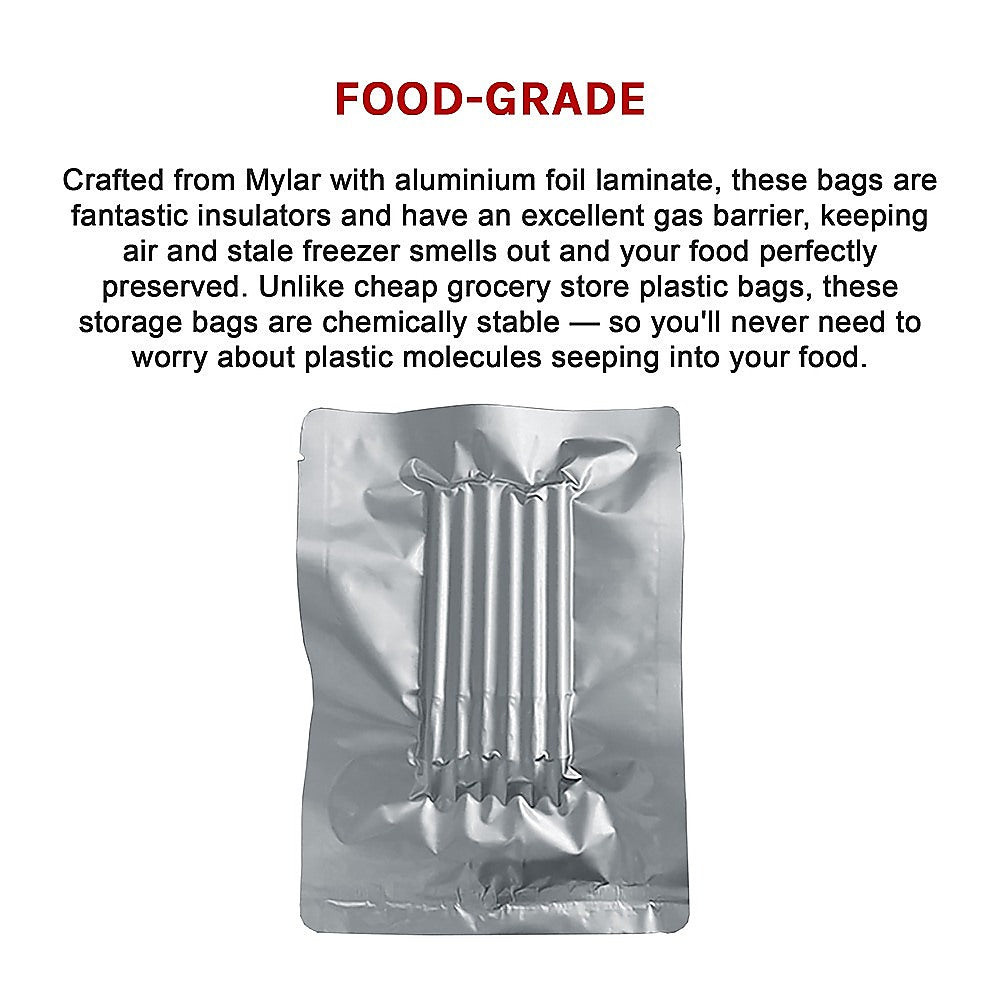 100x Large Mylar Vacuum Seal Bags – 30x40cm Heat-Seal Aluminium Foil Food Storage Pouches