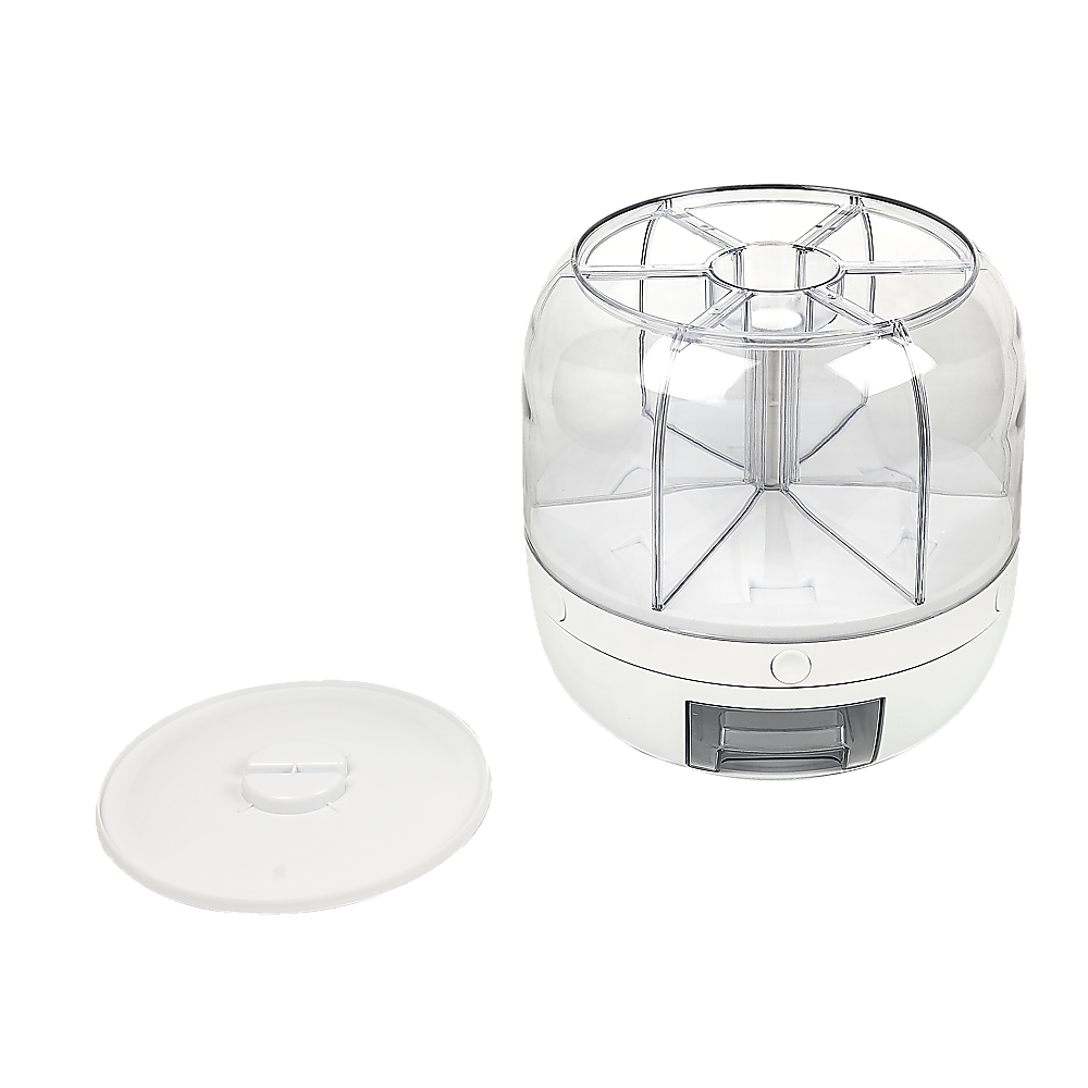 Rotating 10kg Rice & Cereal Dispenser – 6-Section Dry Food Storage with Measuring Cup