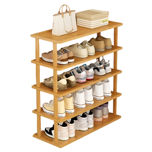 5 tier bamboo shoe rack entryway storage organizer Australian families