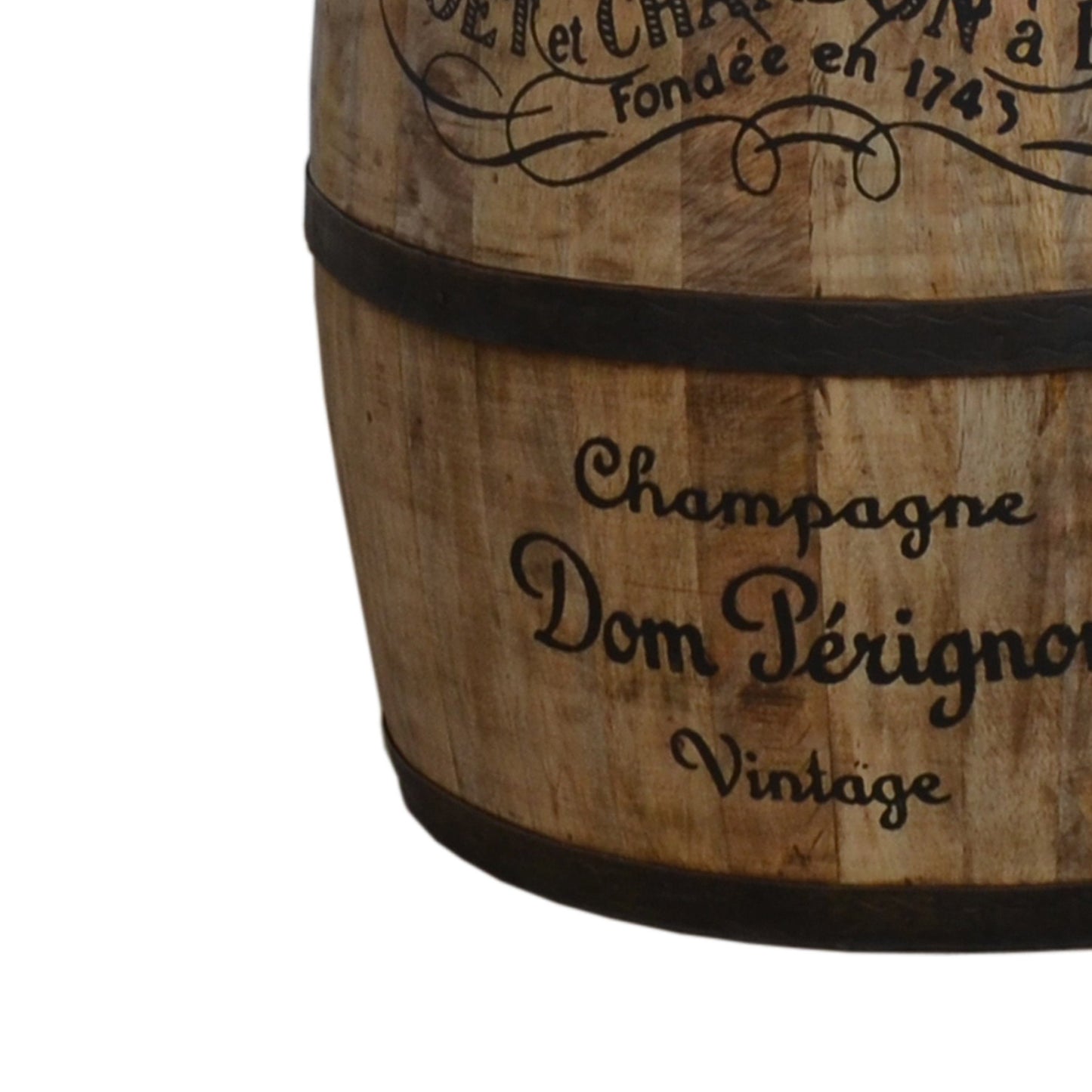 Premium mango wood grain leather ottoman handcrafted details