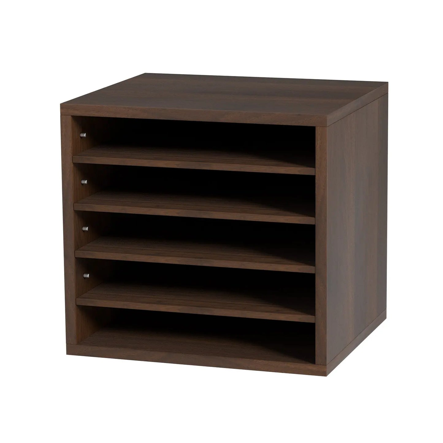VEVOR 5-Compartment Wooden File Organizer – Adjustable Home Office Storage (Brown)
