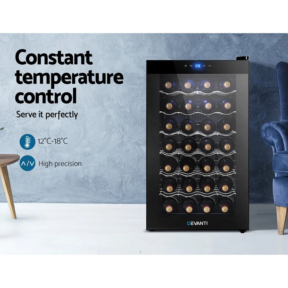 Devanti Wine Fridge 28 Bottles - Thermoelectric Cooler Australia