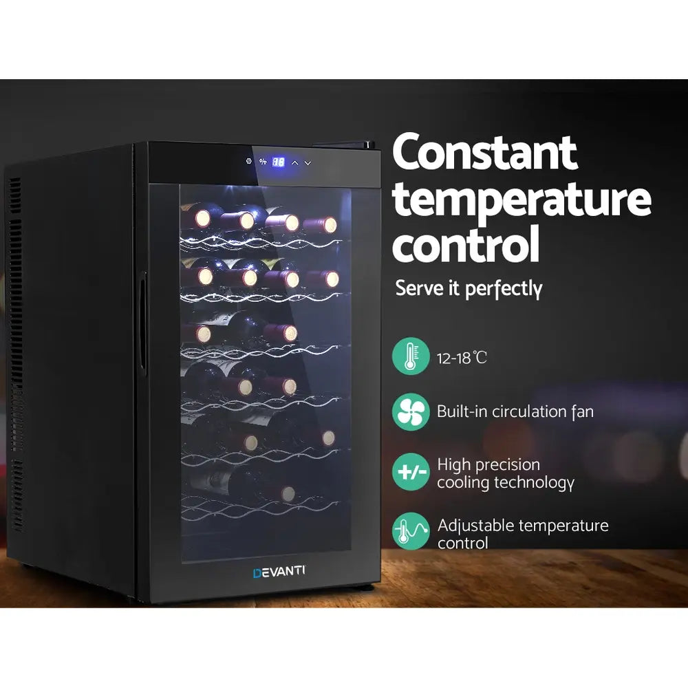 Wine fridge with perfectly chilled bottles ready for dinner party entertaining Australian home