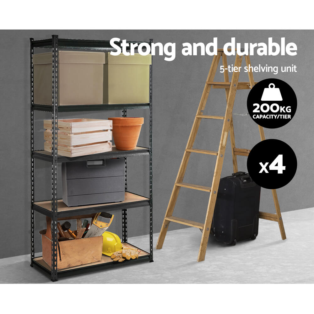 Buy Commercial Grade Steel Shelving 4-Pack - Industrial 200kg Per Shelf Australia