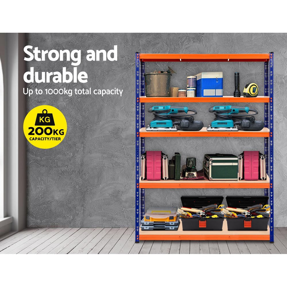 1.8M Heavy-Duty Garage Shelving Unit – Blue & Orange
