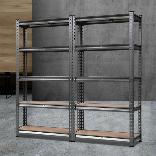 Heavy duty garage shelving system 5 tier steel storage rack 750kg capacity