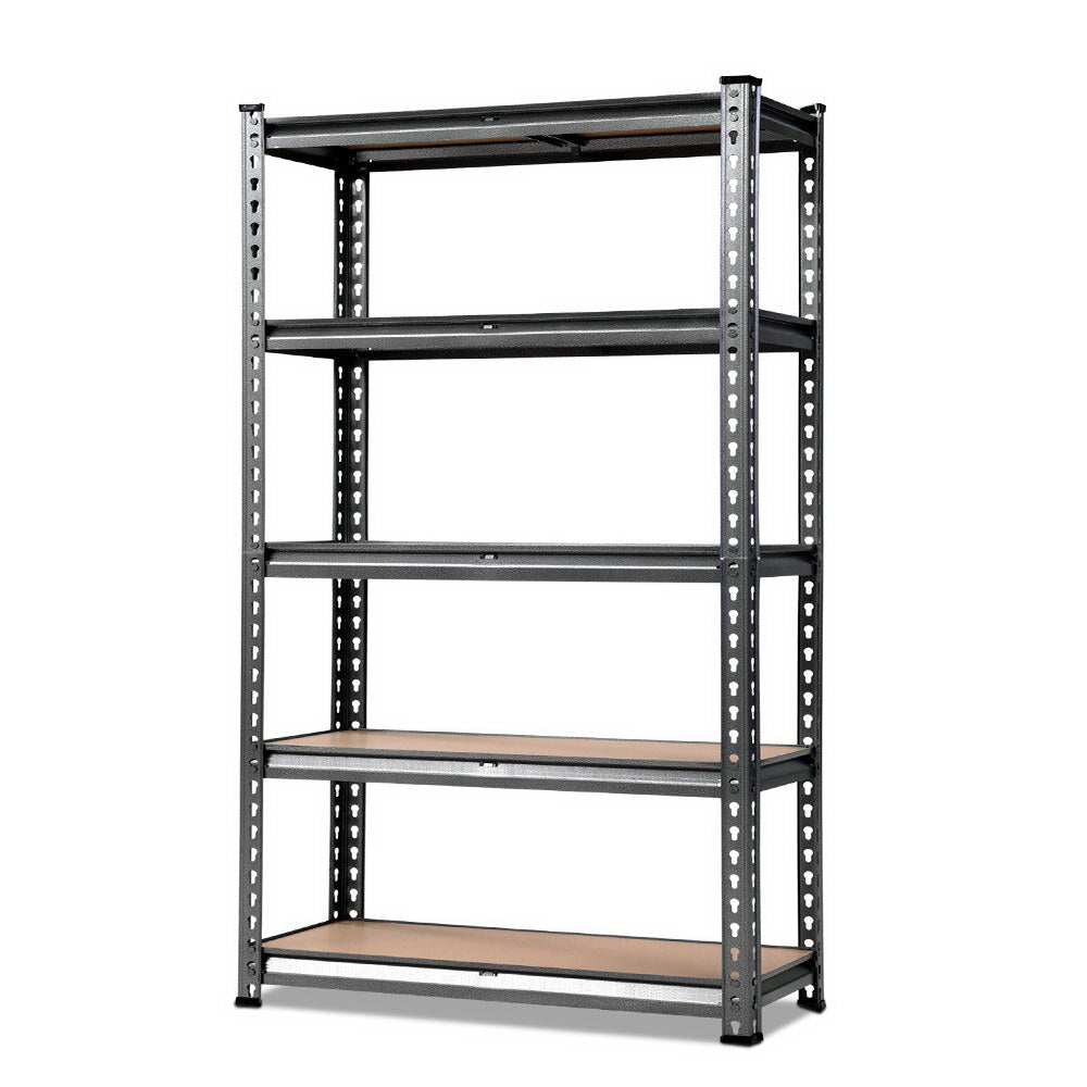 Heavy-duty garage shelving system 5-tier matte charcoal steel construction 1000kg capacity for Australian workshop storage