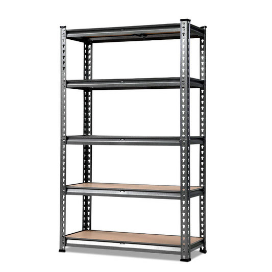 Heavy-duty garage shelving system 5-tier matte charcoal steel construction 1000kg capacity for Australian workshop storage