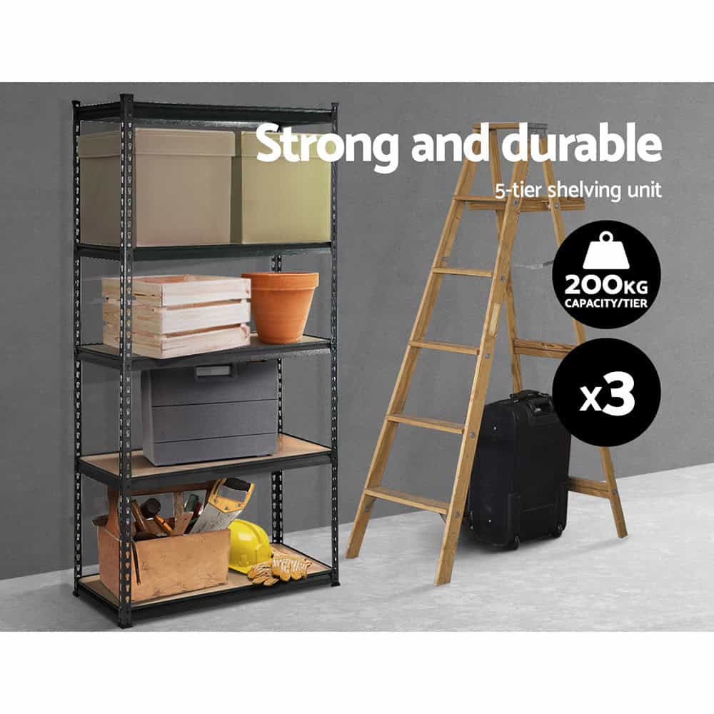 200kg per shelf heavy duty steel construction on 1.8M garage storage towers
