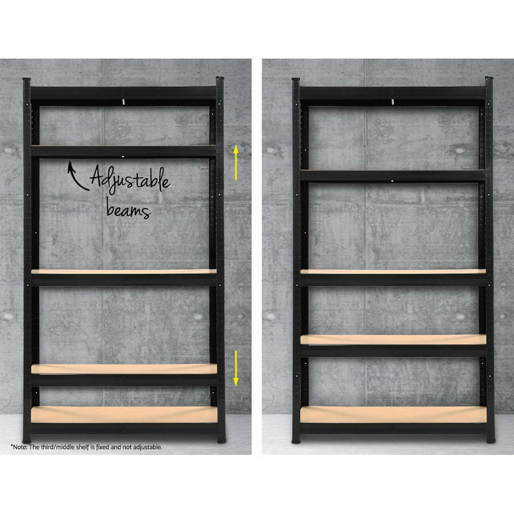 2x Garage Shelving Racks Heavy Duty 5-Tier – 1000kg Storage Steel
