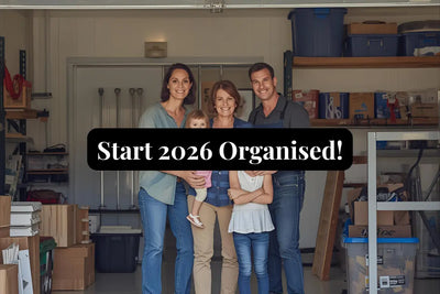 Organised Australian family garage with storage solutions creating calm organised space for new year 2026