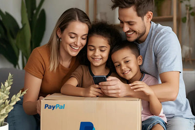 Australian family using PayPal Pay in 4 to purchase home storage and organisation solutions with no late fees