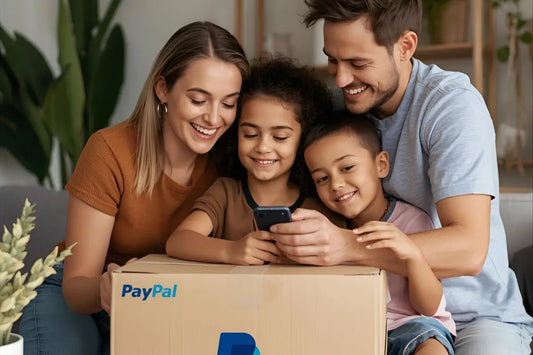 Australian family using PayPal Pay in 4 to purchase home storage and organisation solutions with no late fees